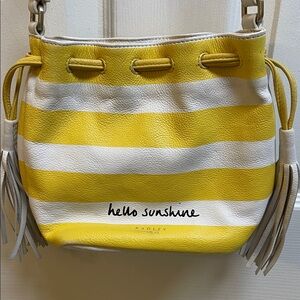 RADLEY LONDON Yellow and White Striped Shoulder Bag